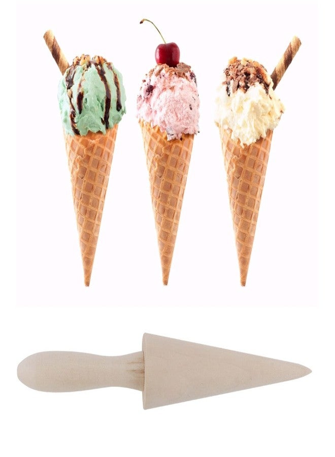 Kodrily Waffle Cone Roller, Wood Ice Cream Cone Maker, Sturdy Wooden Ice Cream Cone Mold Pastry Tool Accessory for Cooking Baking DIY Decorating Pizzelle Kitchen, 9.1 x 1.8 x 1.8in - Image 3